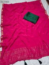 KcPc New Royal Festive Wear Chinon Silk Saree with Designer Style Zari Border RB