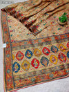 KcPc New Traditional Meenakari Charm in Tusser Tissue Gold Saree with Zardosi WorkRB