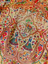 KcPc New Traditional Meenakari Charm in Tusser Tissue Gold Saree with Zardosi WorkRB