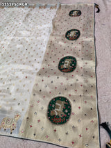 KcPc New Premium Upada Silk Banarasi Saree with Mirror Embellishment RB
