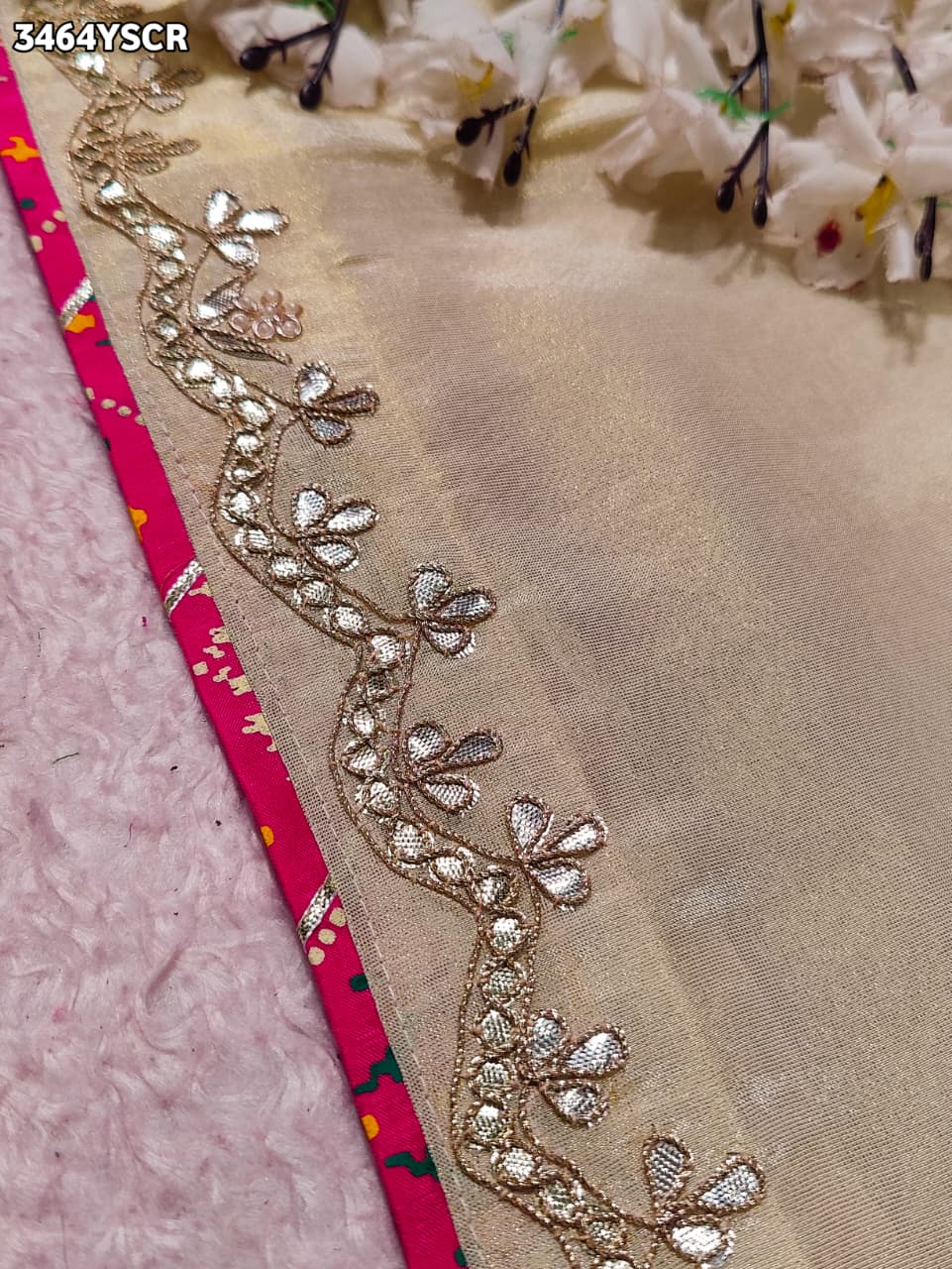Buy New Designer Saree With Traditional Gotapatti Work KcPc