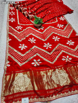 KcPc New Festive Wear Modal Silk Bandhani Style Saree with Gotapatti Work MOH