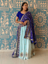 KcPc New BeautifulGaji Silk Bandhani Style With Gotapatti Work Lehenga satisSATISH