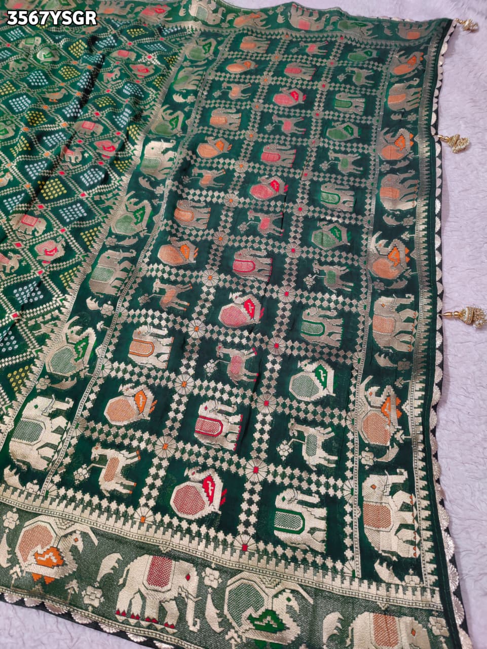 Buy New Elegant Bandhani Saree With Festive Wear KcPc
