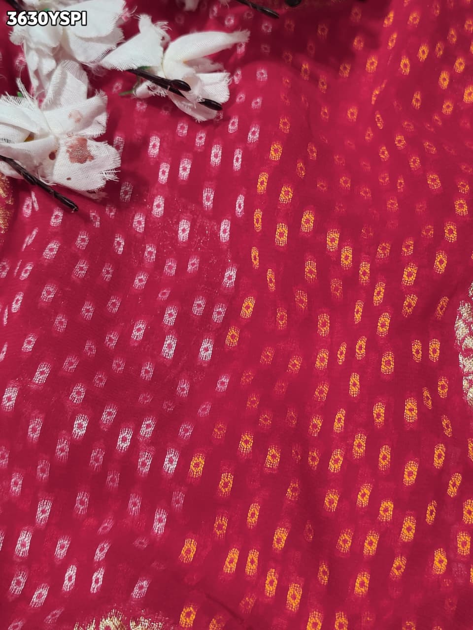 Buy New Festive Bandhani Saree with Cutdana Work KcPc