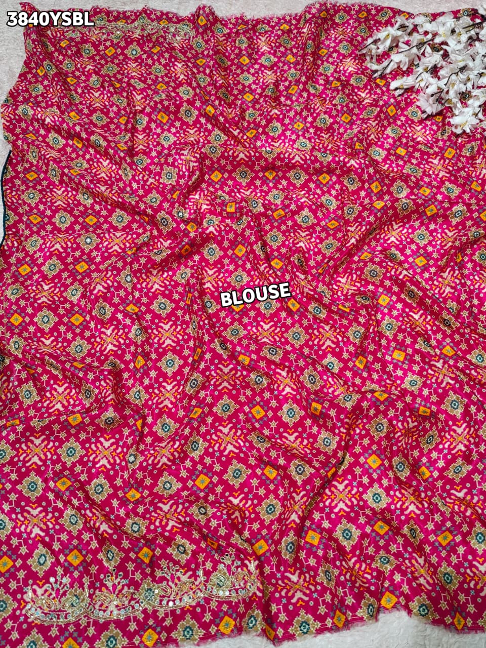 Buy New Patola Style Saree with Cutdana Work KcPc