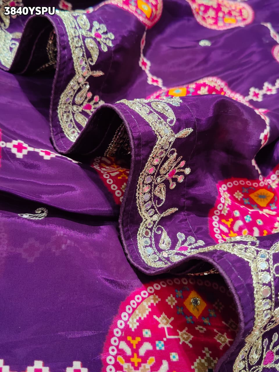 Buy New Patola Style Saree with Cutdana Work KcPc