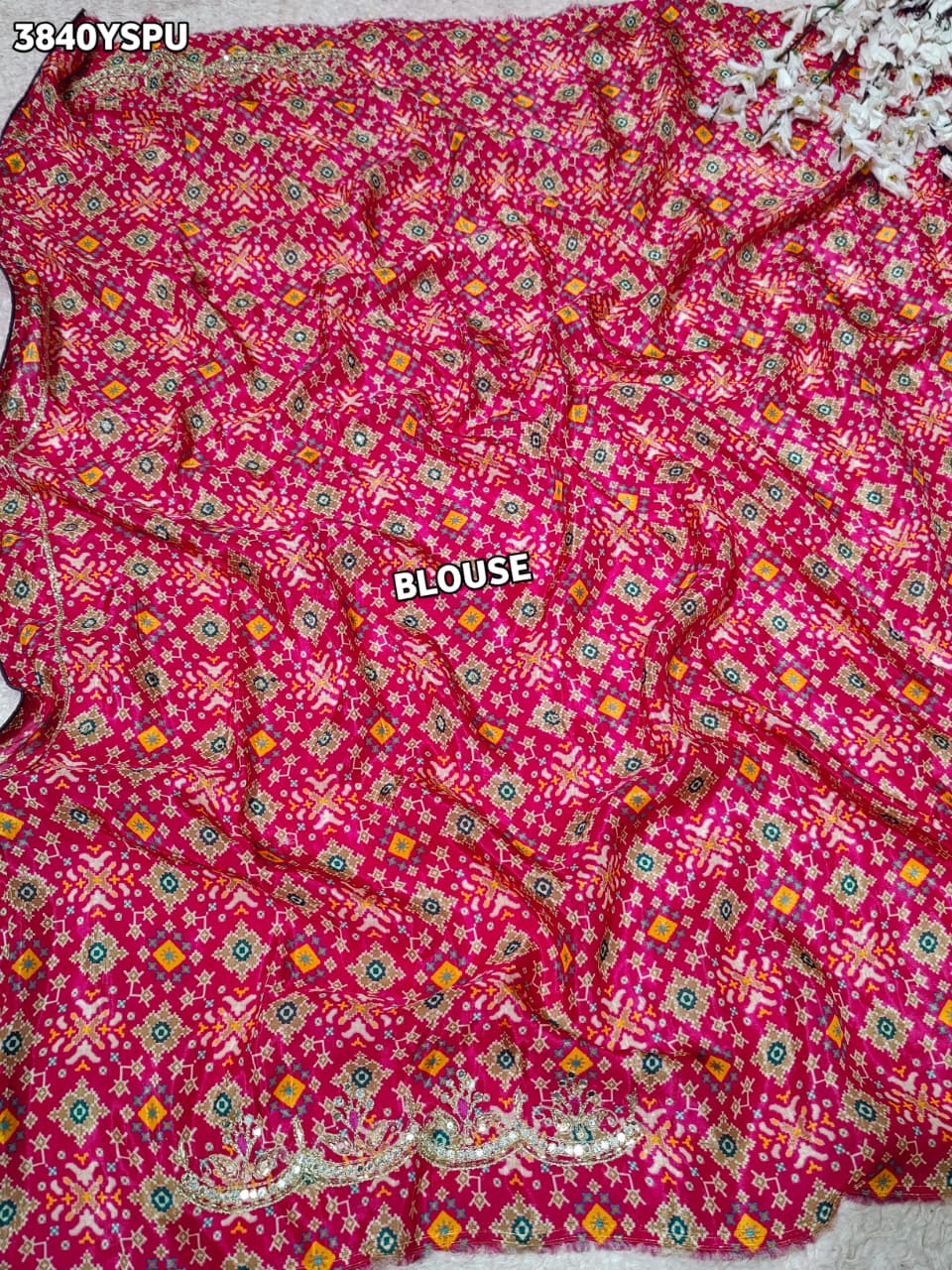 Buy New Patola Style Saree with Cutdana Work KcPc