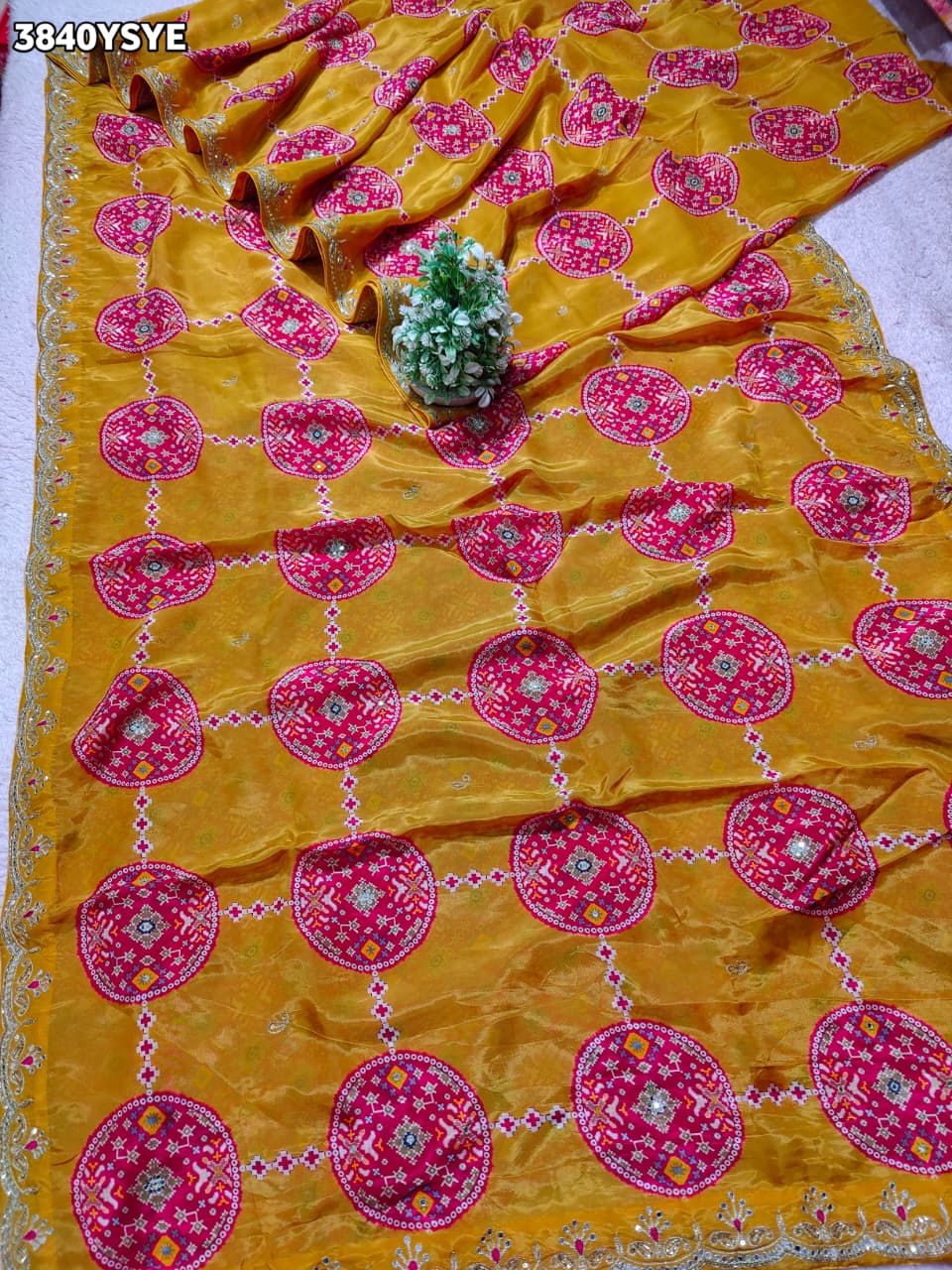 Buy New Patola Style Saree with Cutdana Work KcPc