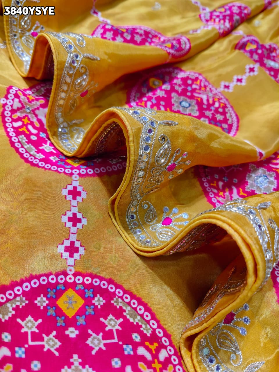 Buy New Patola Style Saree with Cutdana Work KcPc
