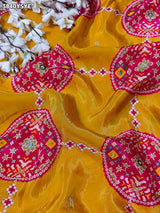 Buy New Patola Style Saree with Cutdana Work KcPc