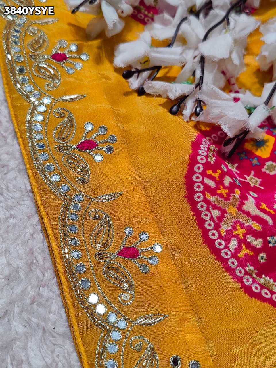 Buy New Patola Style Saree with Cutdana Work KcPc