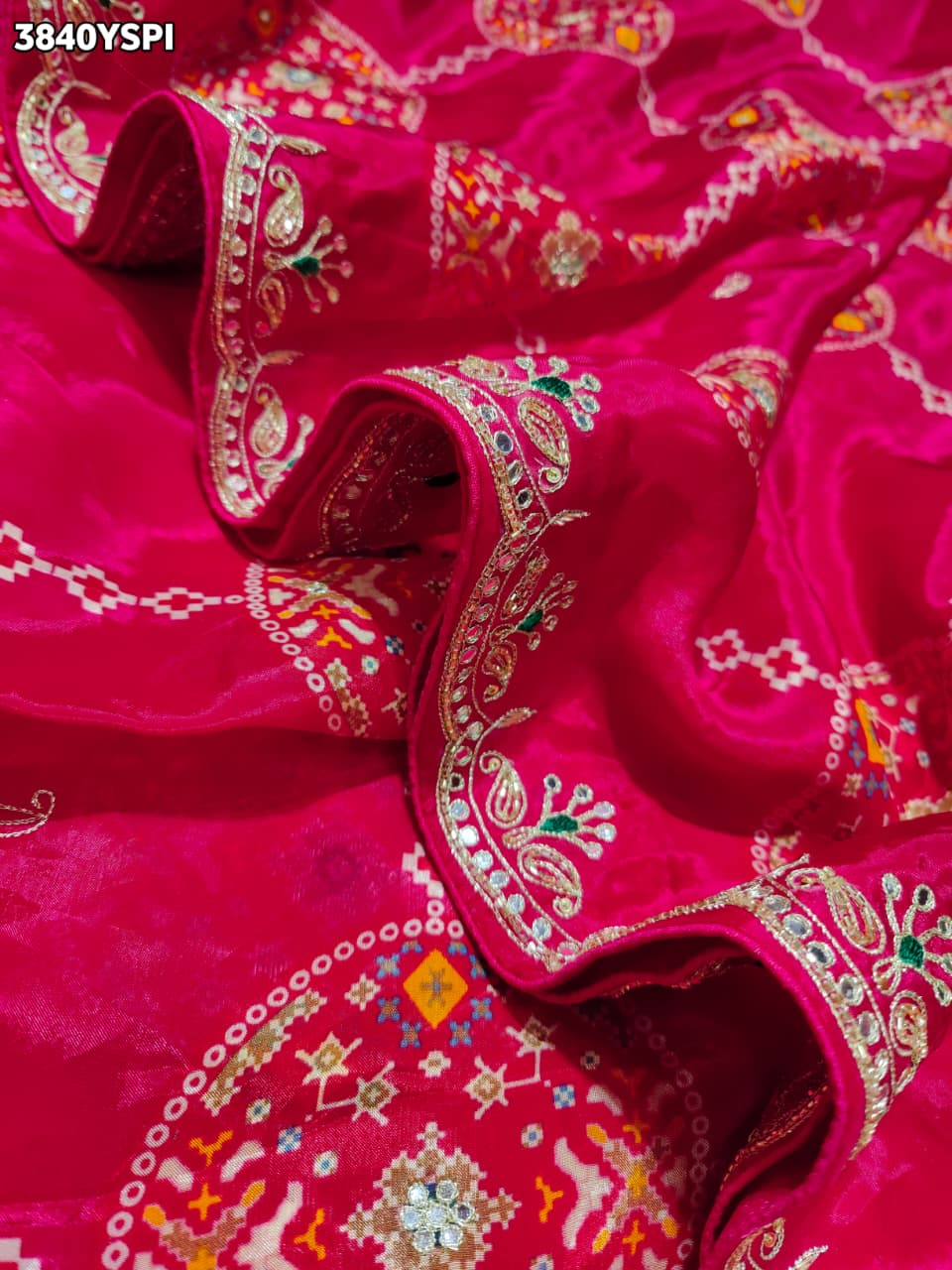 Buy New Patola Style Saree with Cutdana Work KcPc