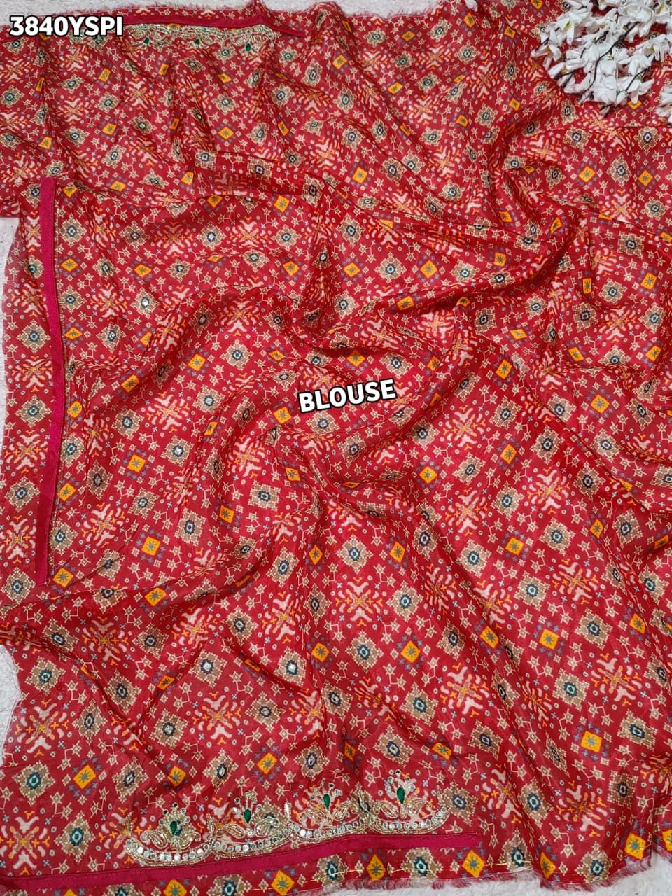 Buy New Patola Style Saree with Cutdana Work KcPc