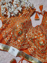 Buy HO Silk Designer Style Gota patti Work KcPc
