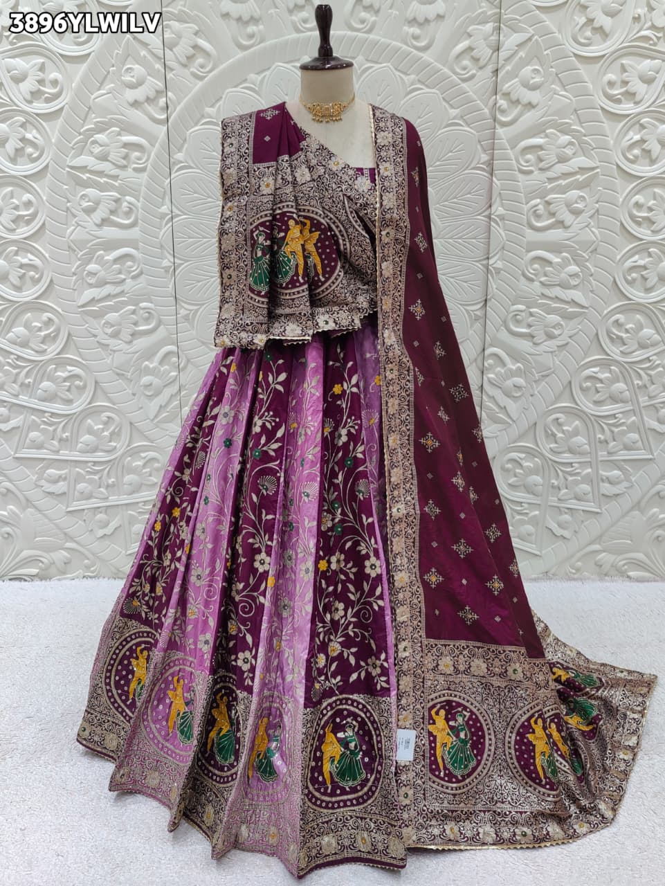 Buy Royal Dola Silk Banarasi Style Lehenga Kcpc