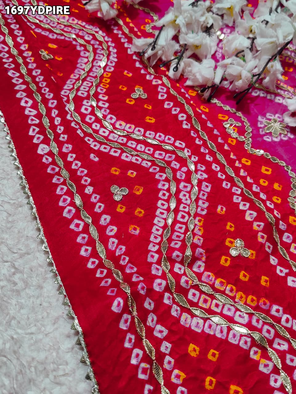 KcPc Latest New Designer Gaji Silk Bandhani Ghatchola Gotapatti Work DupattaSATISH