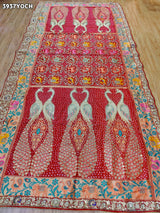 Buy Bandhani Style Pure Kaddhi Georgette Pila Chunri Kcpc