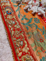 Buy Bandhani Style Pure Kaddhi Georgette Pila Chunri Kcpc