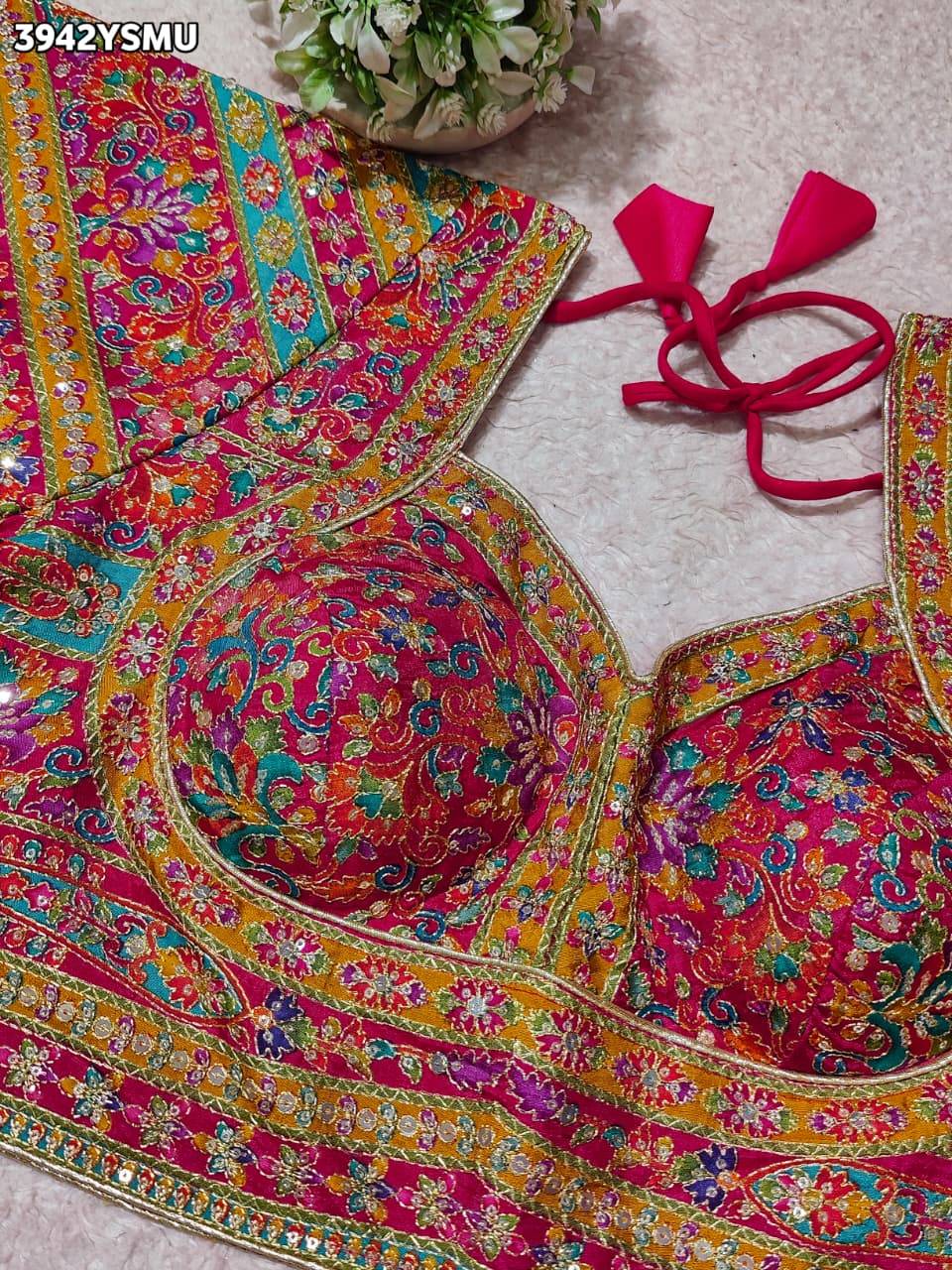 Buy Silk Printed Blouse with Zari Work Kcpc
