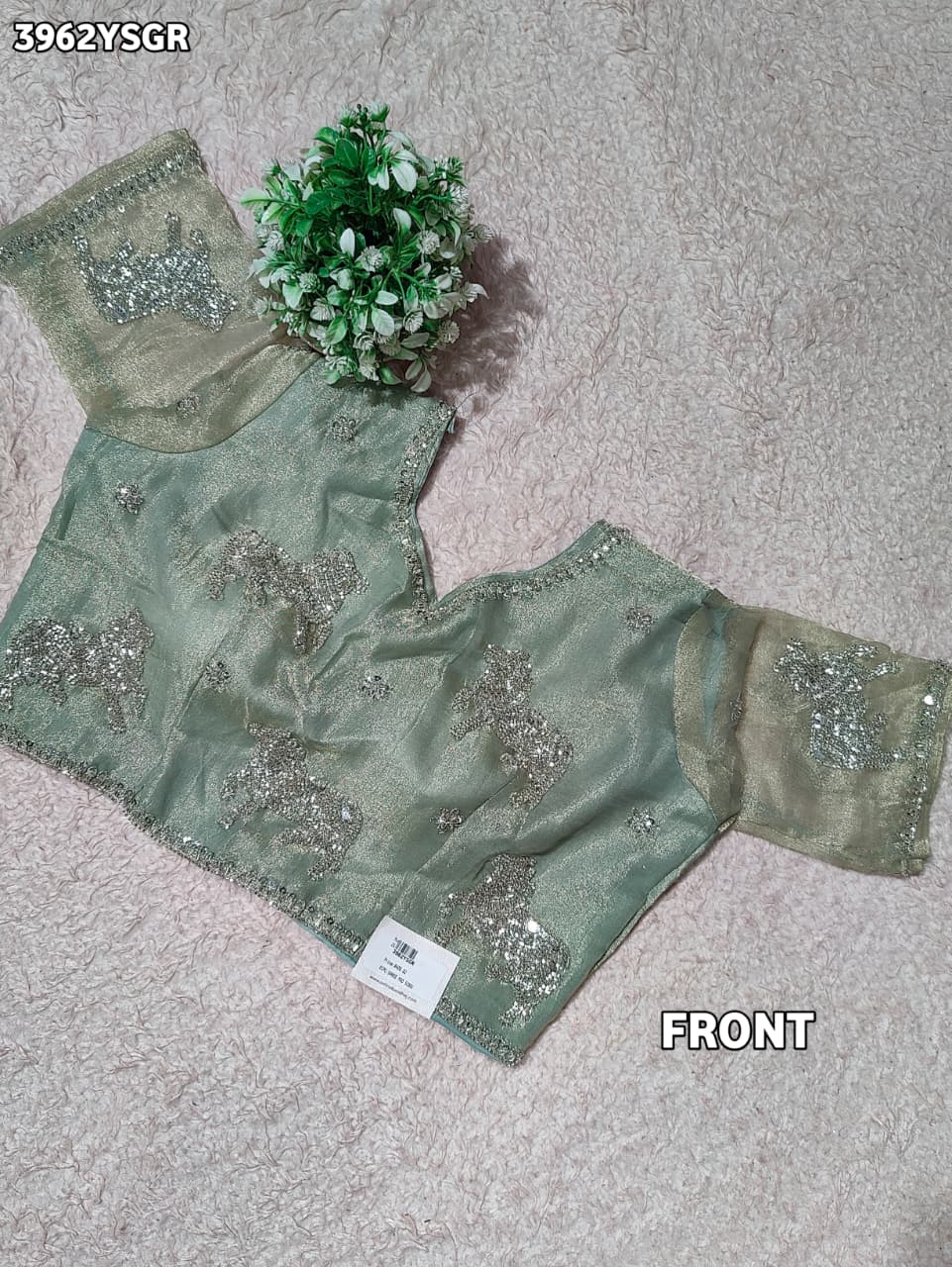 Buy Designer Crush Tissue Silk Blouse Festive Special Kcpc