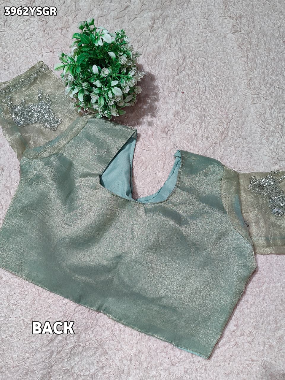 Buy Designer Crush Tissue Silk Blouse Festive Special Kcpc