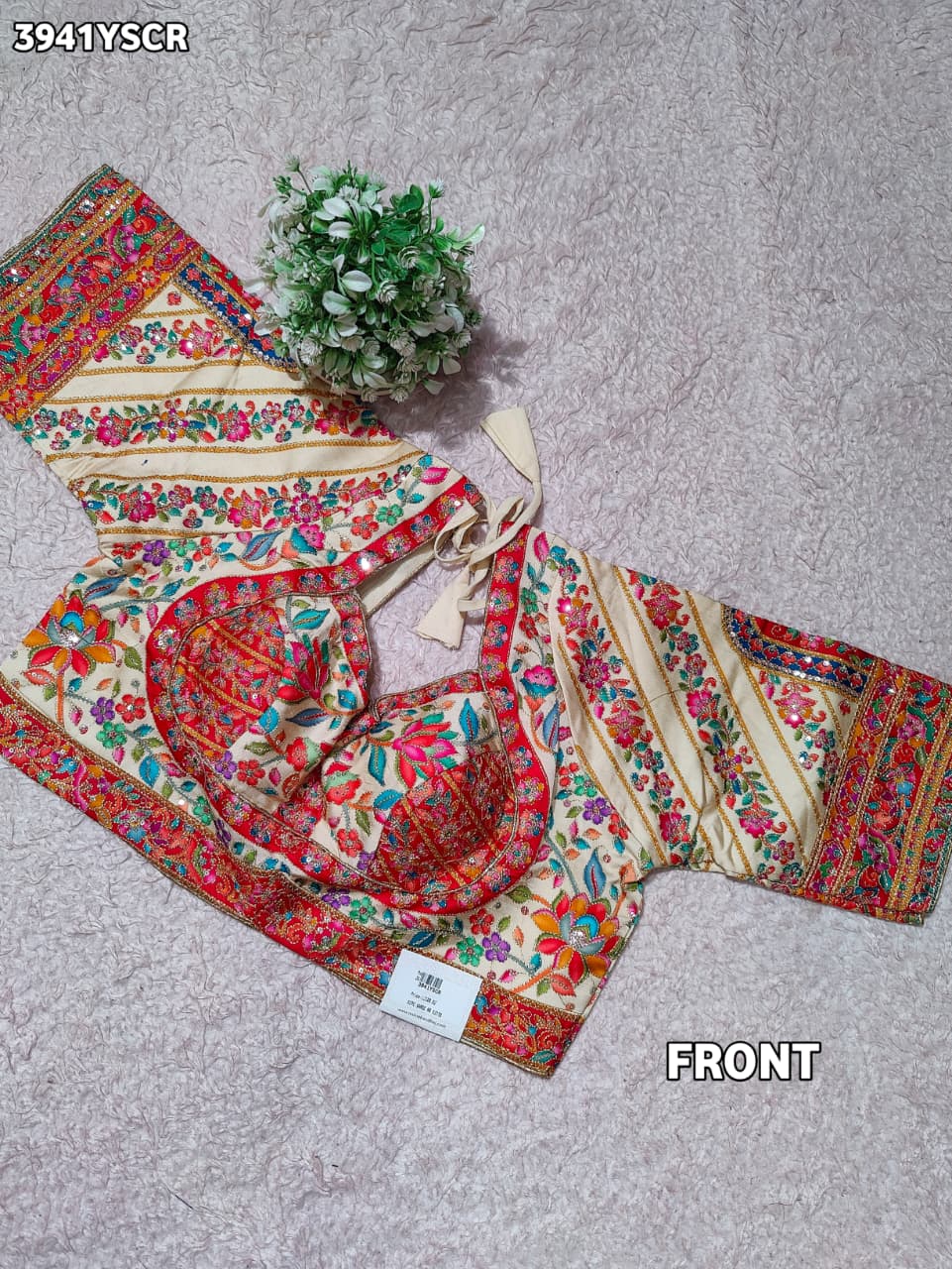 Buy Traditional Wear Silk Blouse with Designer Print Kcpc