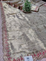 Buy Tissue Saree with Embroidery Detailing Kcpc