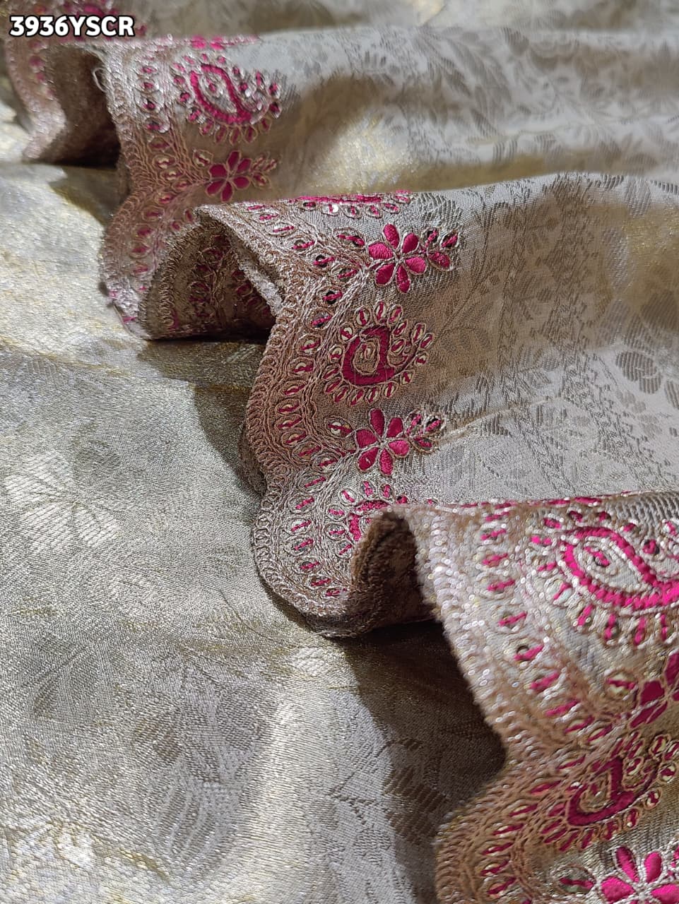 Buy Tissue Saree with Embroidery Detailing Kcpc