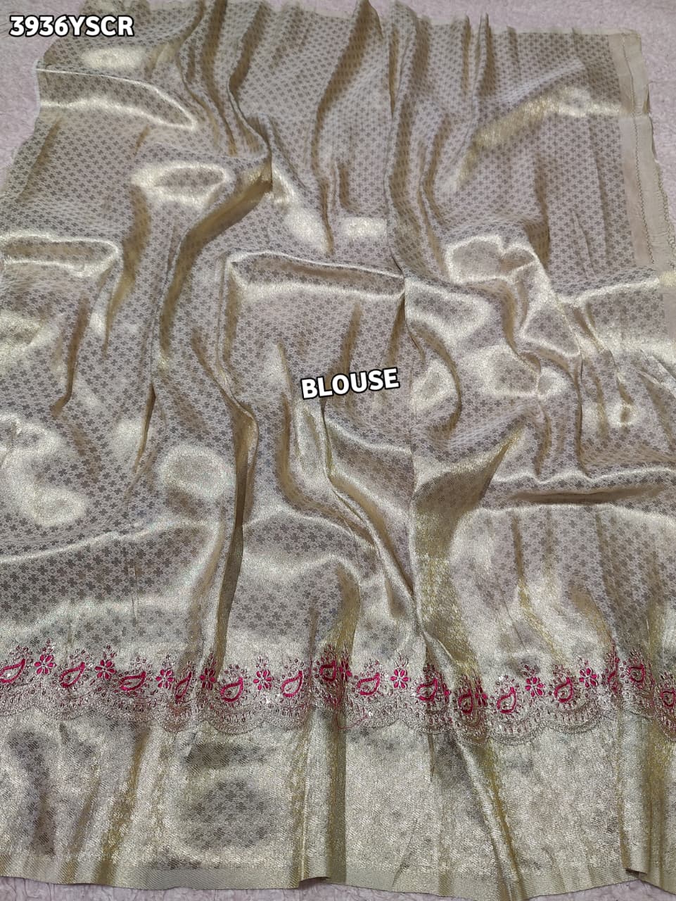 Buy Tissue Saree with Embroidery Detailing Kcpc