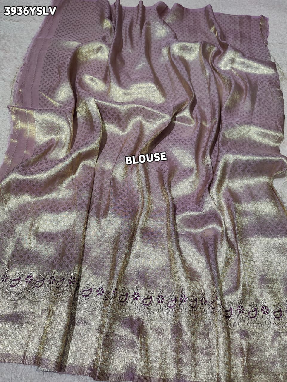Buy Tissue Saree with Embroidery Detailing Kcpc