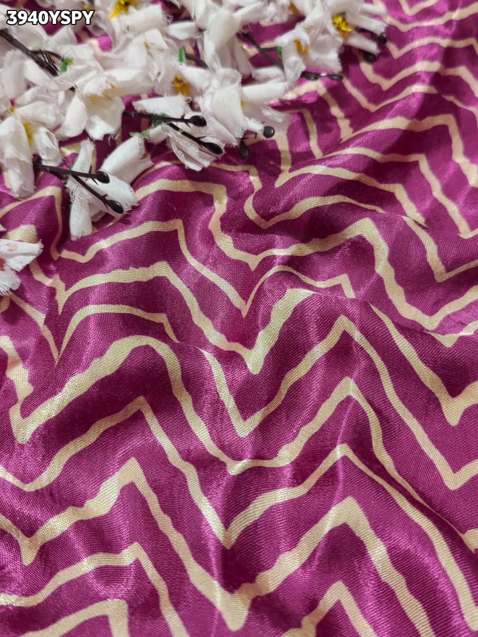 Buy Modal Silk Ajrakh Print Saree with Gota Patti WorkKcPc