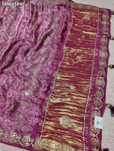 Buy Modal Silk Ajrakh Print Saree with Gota Patti WorkKcPc