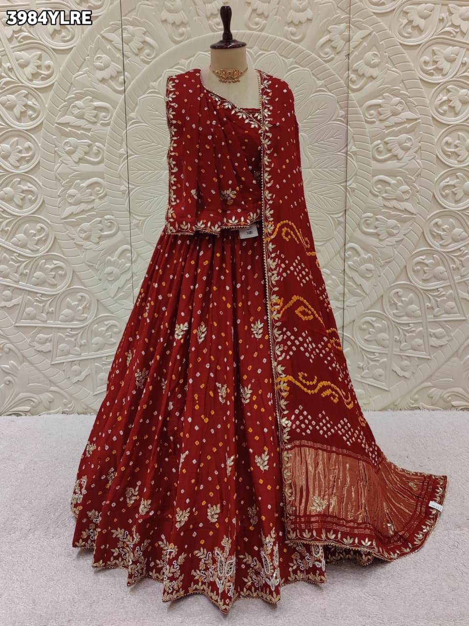 Buy Festive Special Modal Silk Bandhani Style Lehenga Kcpc
