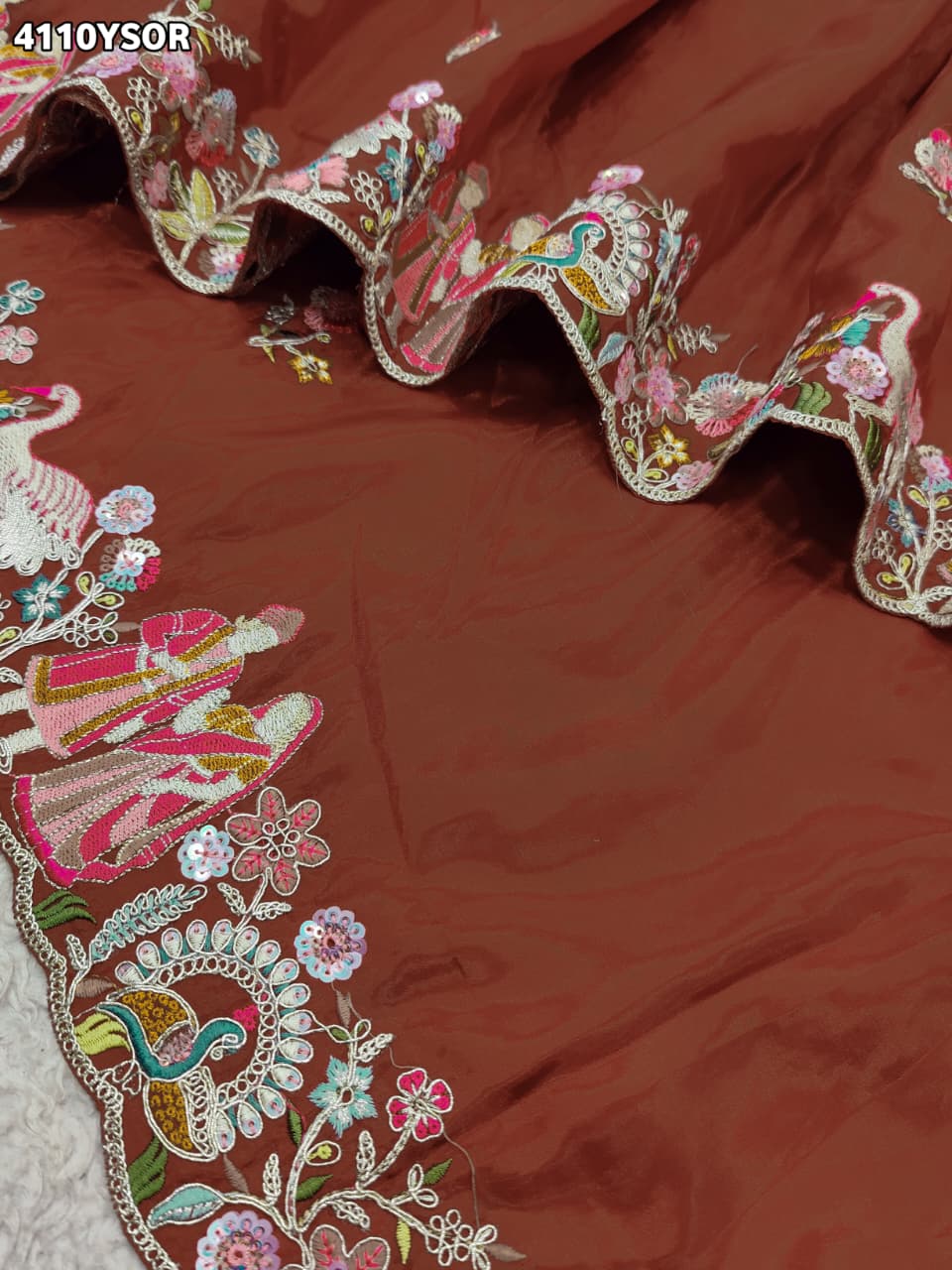 Buy HO Silk Saree with Embroidery Work Kcpc