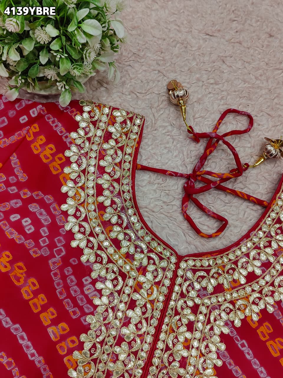 KcPc New Stylish Ojariya Blouse with Bandhani Pattern for Festive LookMEG