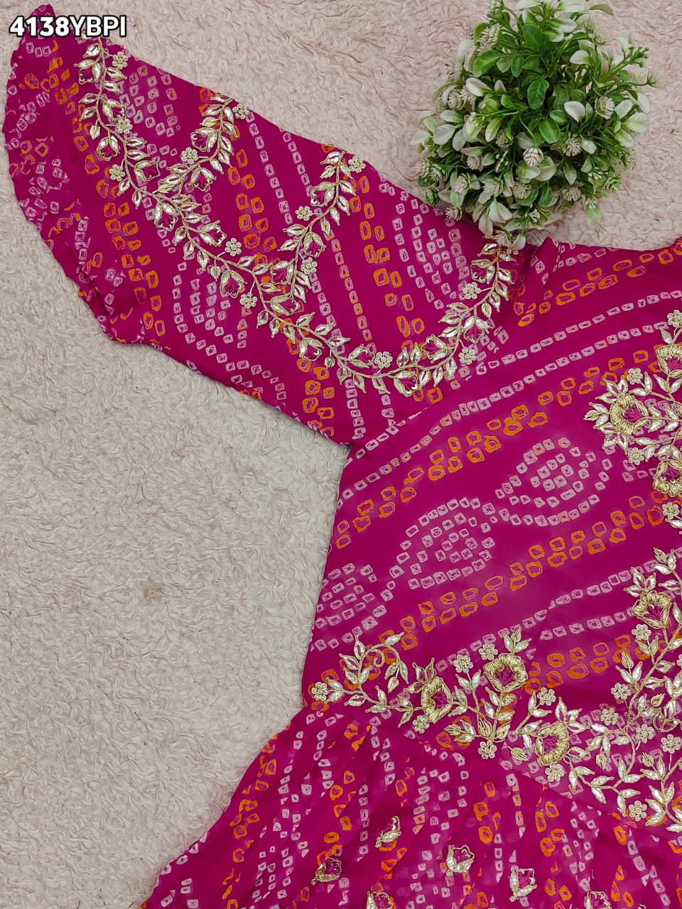 KcPc Traditional Bandhani Style Blouse in Ojariya FabricMEG