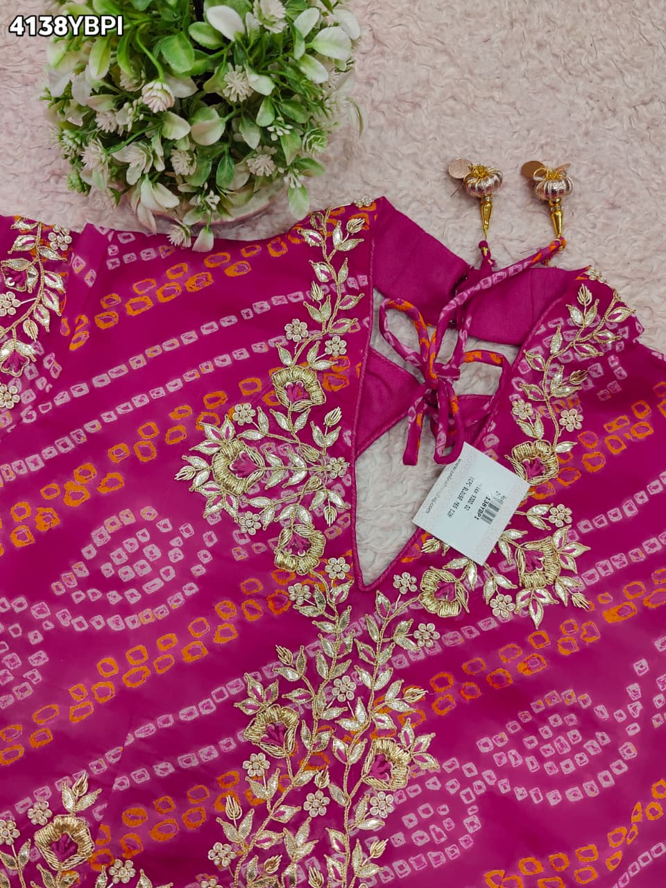 KcPc Traditional Bandhani Style Blouse in Ojariya FabricMEG