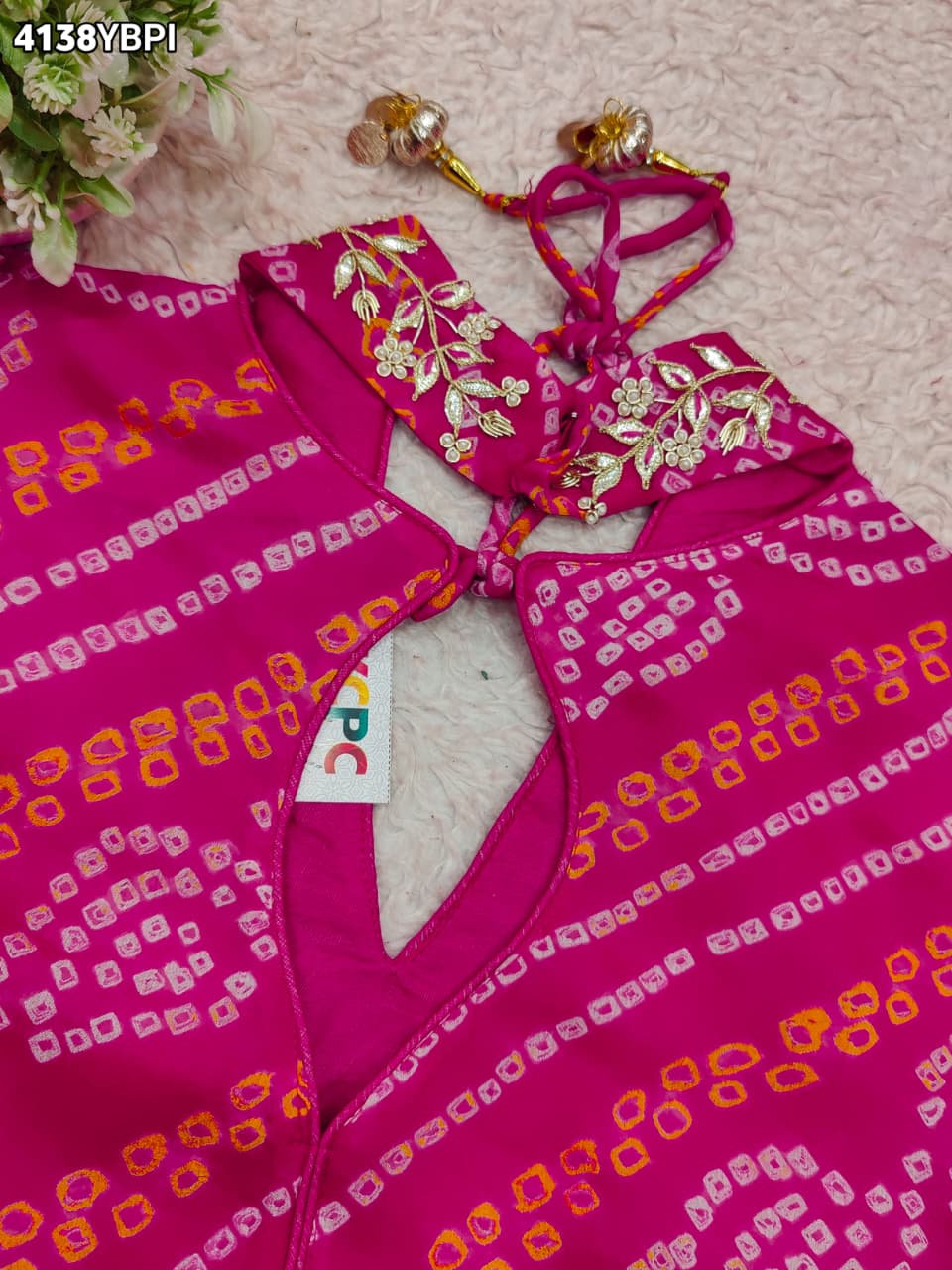 KcPc Traditional Bandhani Style Blouse in Ojariya FabricMEG