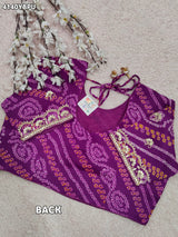 KcPc New Festive Bandhani Ojariya Blouse with Gota Patti WorkMEG