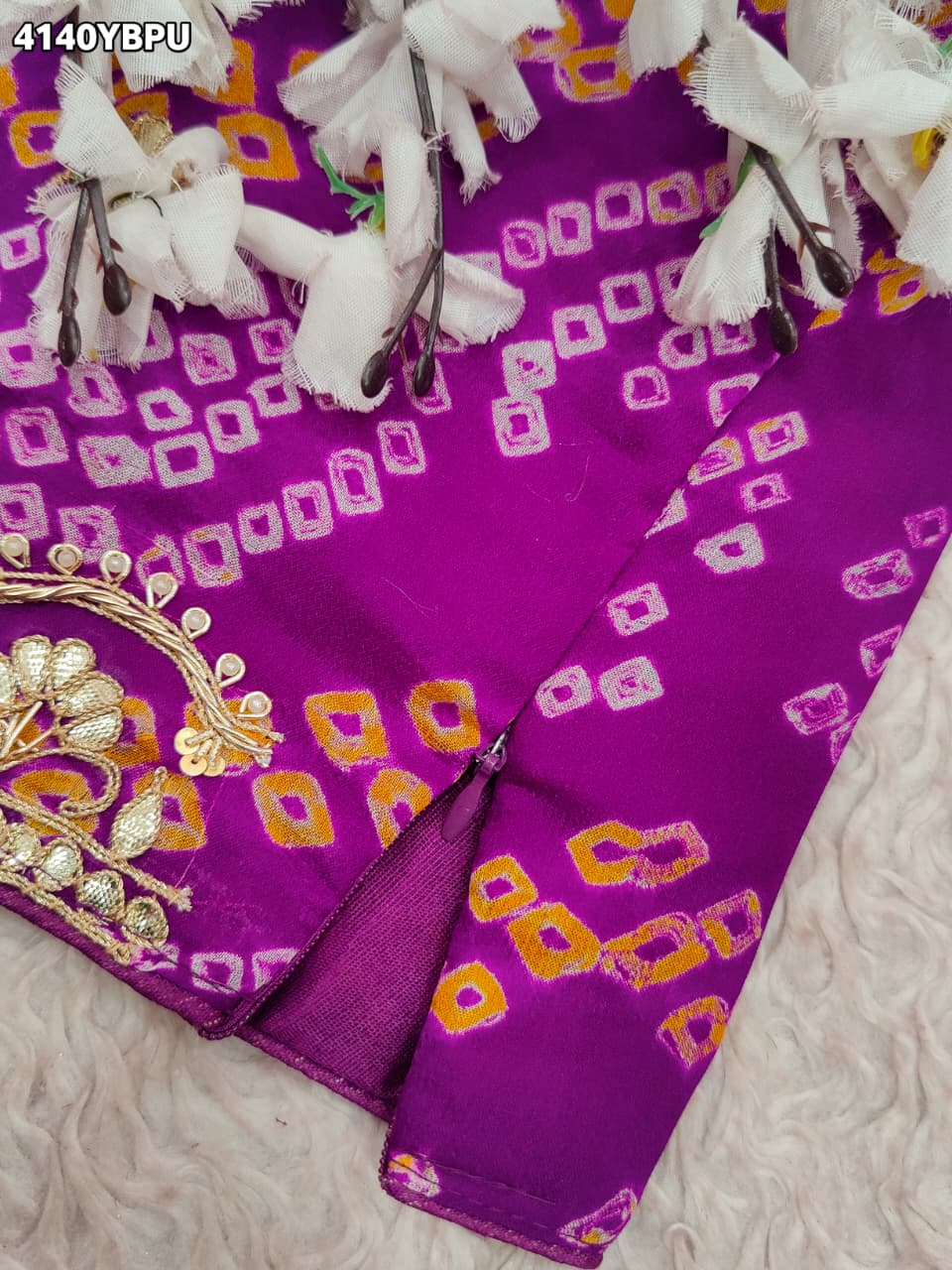 KcPc New Festive Bandhani Ojariya Blouse with Gota Patti WorkMEG