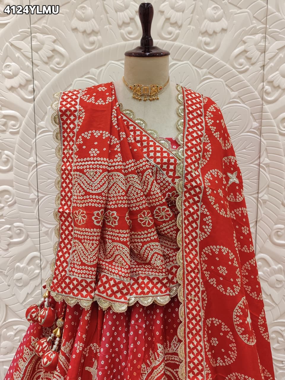 KcPc Premium Modal Silk Lehenga with Bandhani Design & Gota WorkBHUTA