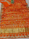 Buy Gaji Silk Saree With Bandhani Style Gota Patti Work KcPc