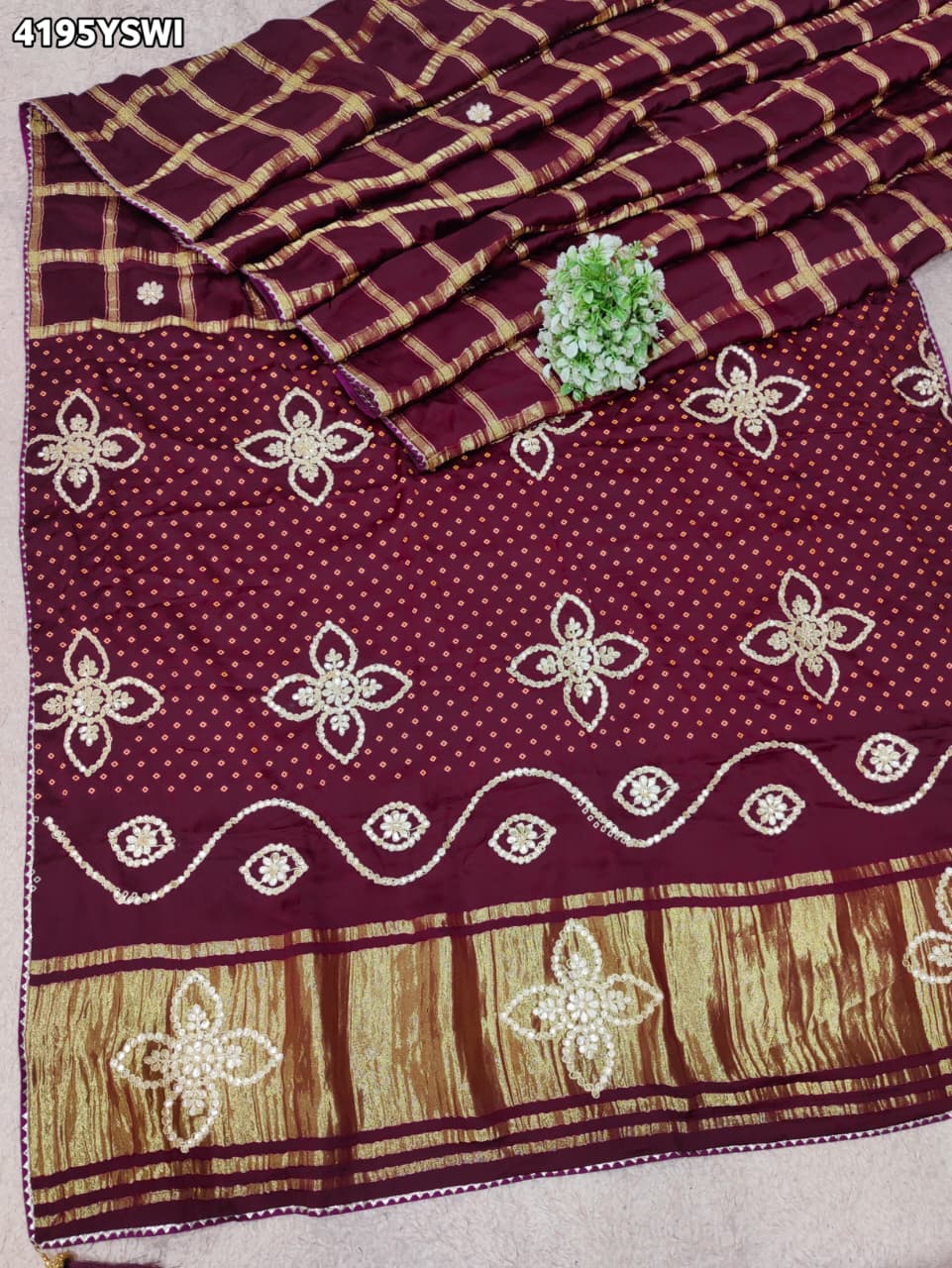 Buy Modal Silk Bandhani Style With GotaPatti Work KcPc