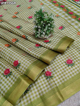 Buy Kota Doria Designer Saree with Elegant Zari Border KcPc