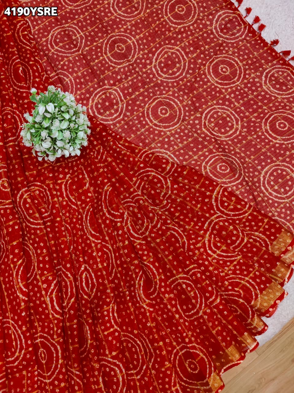 BuyKota Doria Saree with Bandhani Design for Mangal Path KcPc