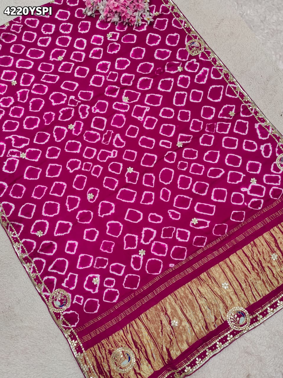 Buy Modal Silk Traditional Saree with Gota Patti Work Kcpc