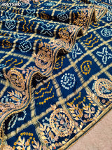 Buy Gaji Silk Saree Bandhani Style with Gotapatti Work