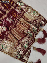 KcPc Royal Look Pure Gaji Silk Dupatta with Ghatchola Bandhej & Gota Patti Work