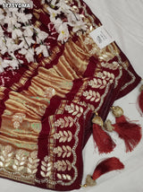 KcPc Pure Gaji Silk Bandhani Dupatta with Hand Gota Patti WorkAMT